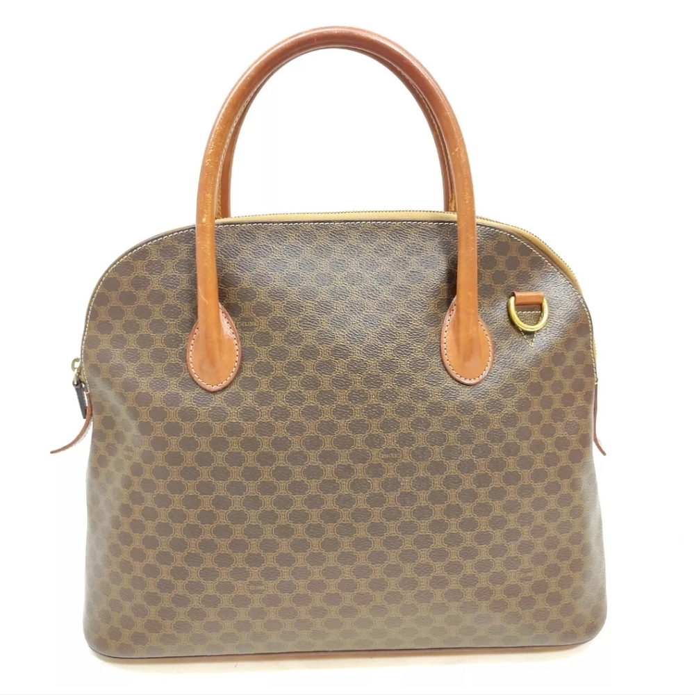 CELINE Hand Bag Brown PVC